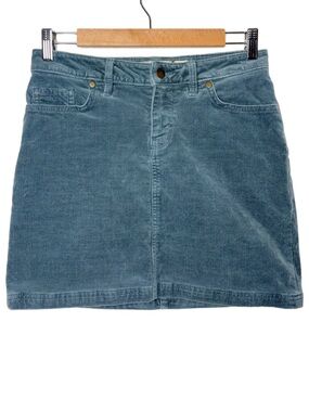 Patagonia Women's Corduroy A-Line Mini Skirt size 2 Dusty teal blue/green